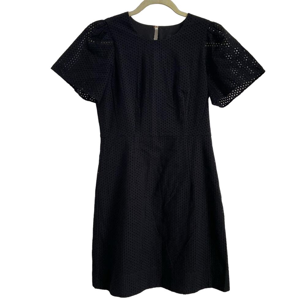 J. Crew Black Eyelet A line Dress Women's size 2